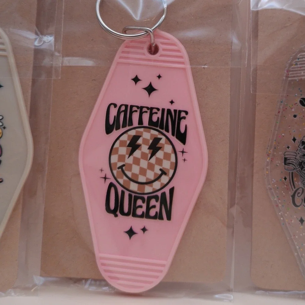 Retro Coffee Motel Keychains Iced Coffee Girly Caffeine Queen Variety New‎